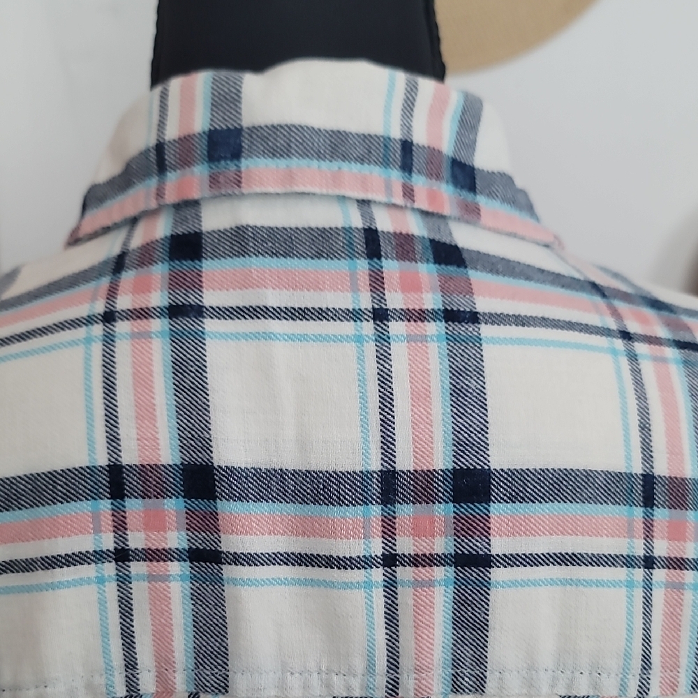 American Eagle Outfitters Blue and Pink Plaid Shirt - Picture 8 of 11